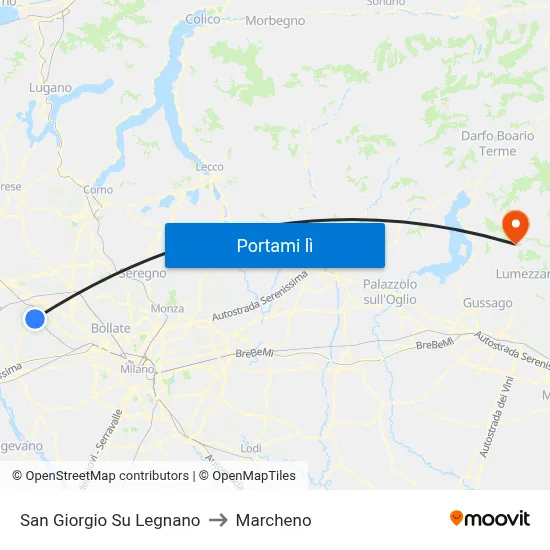 San Giorgio Su Legnano to Marcheno map