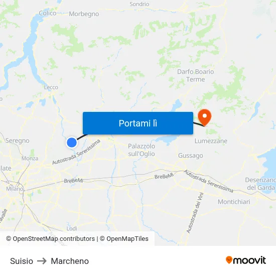 Suisio to Marcheno map