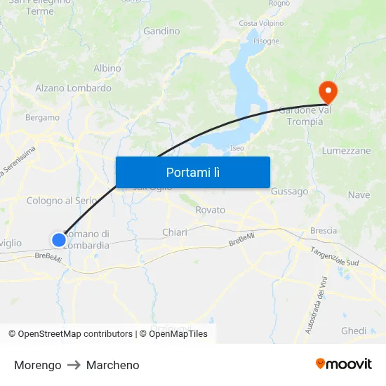 Morengo to Marcheno map