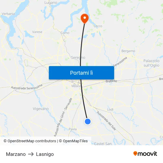 Marzano to Lasnigo map