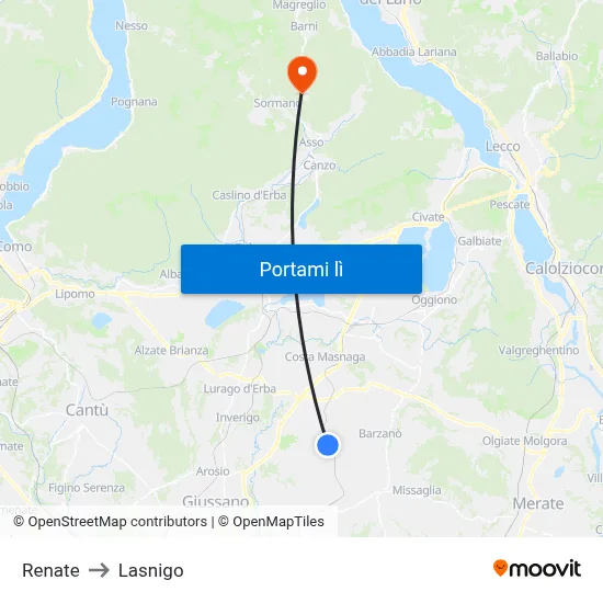 Renate to Lasnigo map