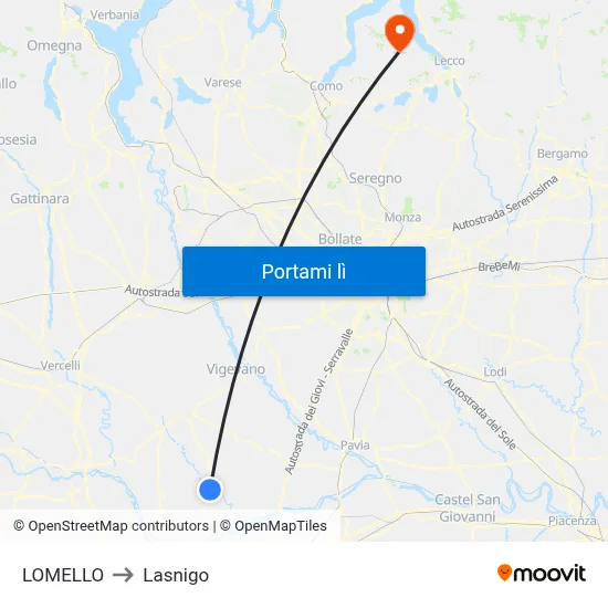 LOMELLO to Lasnigo map
