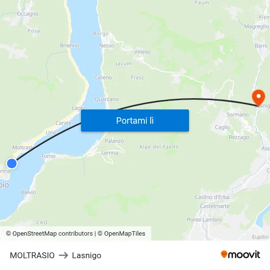 MOLTRASIO to Lasnigo map