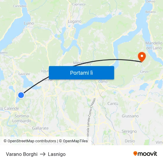 Varano Borghi to Lasnigo map
