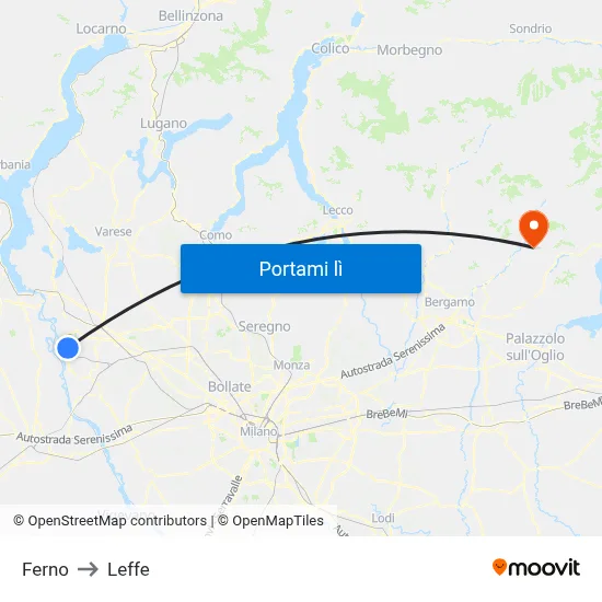 Ferno to Leffe map