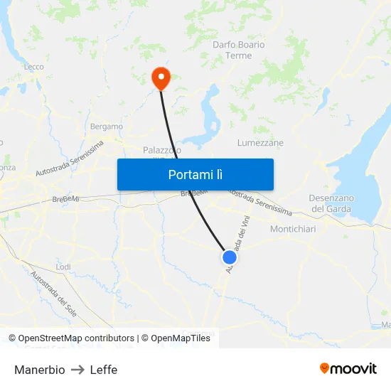 Manerbio to Leffe map