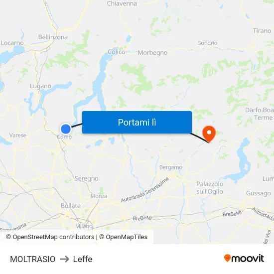 MOLTRASIO to Leffe map