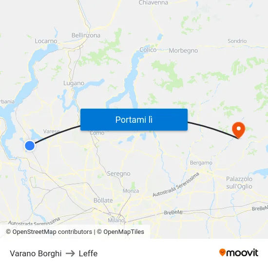 Varano Borghi to Leffe map