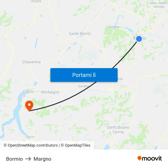 Bormio to Margno map