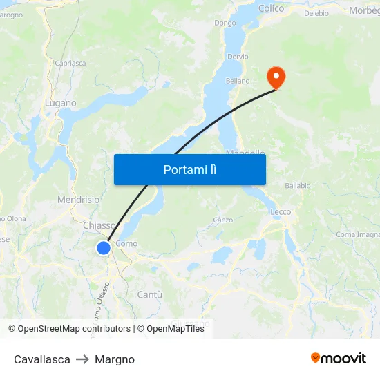 Cavallasca to Margno map