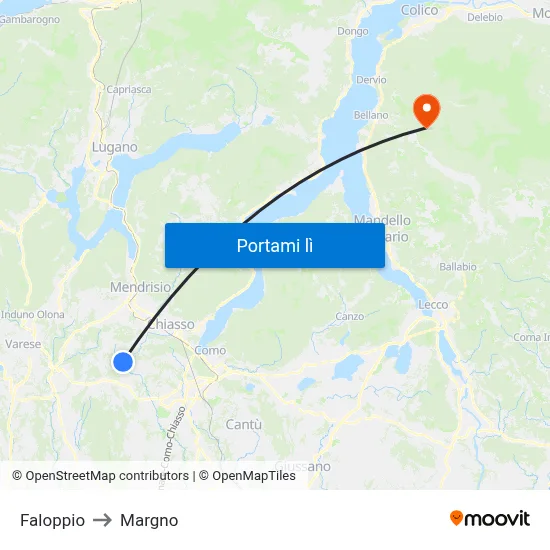 Faloppio to Margno map