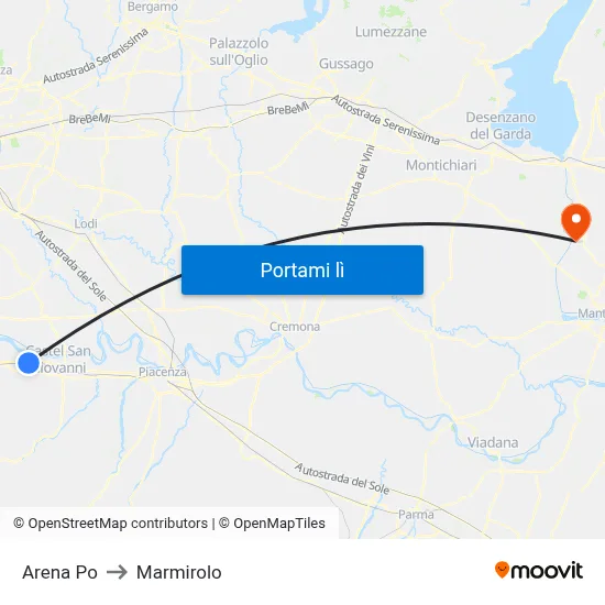 Arena Po to Marmirolo map