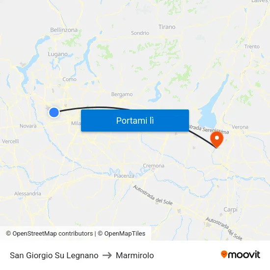 San Giorgio Su Legnano to Marmirolo map