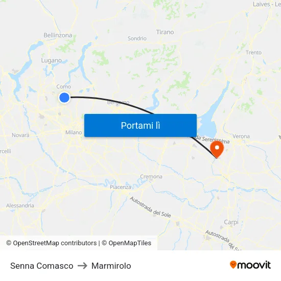 Senna Comasco to Marmirolo map