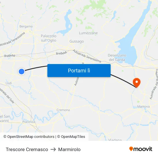 Trescore Cremasco to Marmirolo map