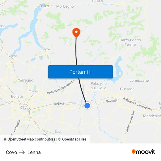 Covo to Lenna map
