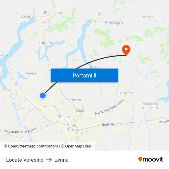 Locate Varesino to Lenna map