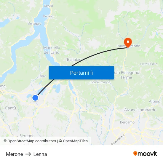 Merone to Lenna map