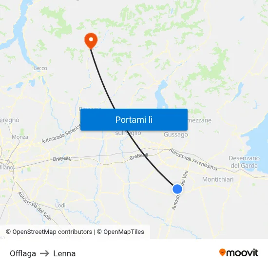 Offlaga to Lenna map