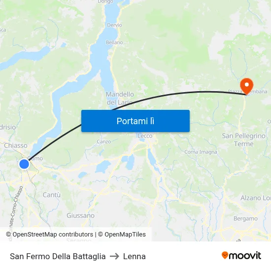 San Fermo Della Battaglia to Lenna map