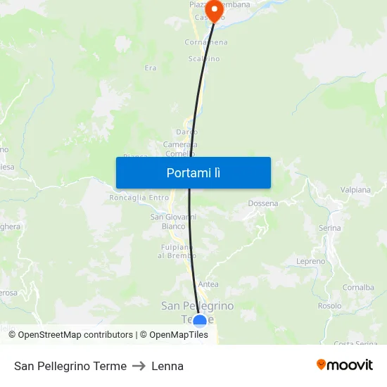 San Pellegrino Terme to Lenna map