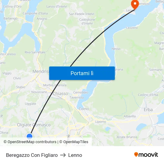 Beregazzo Con Figliaro to Lenno map
