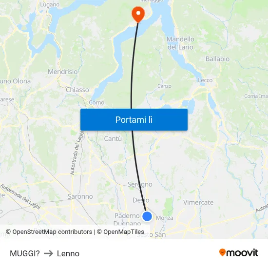 MUGGI? to Lenno map