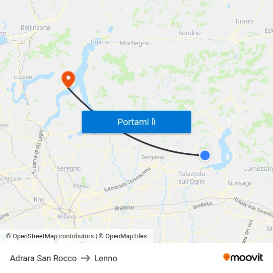 Adrara San Rocco to Lenno map