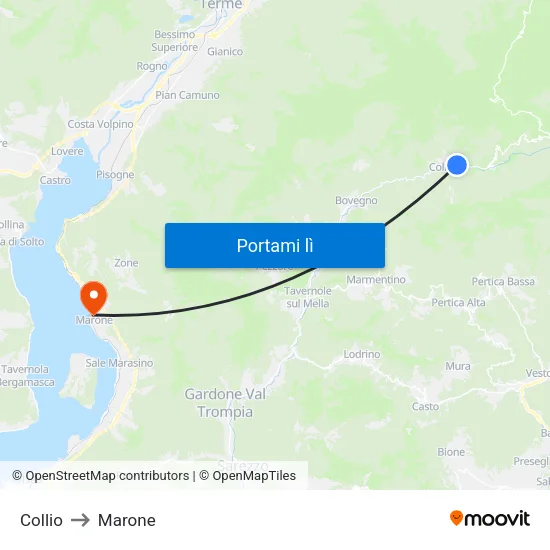Collio to Marone map