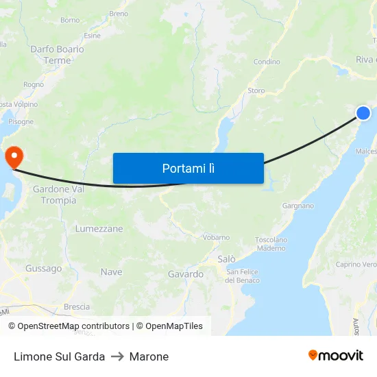 Limone Sul Garda to Marone map