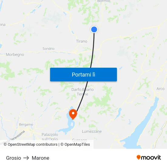 Grosio to Marone map