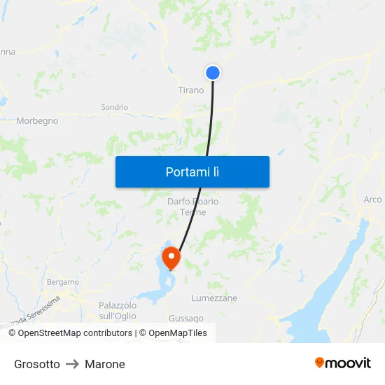 Grosotto to Marone map