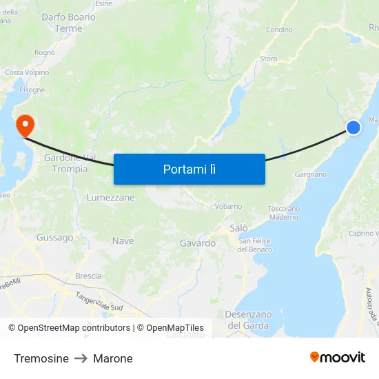Tremosine to Marone map