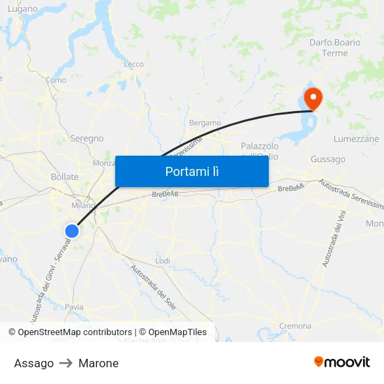 Assago to Marone map