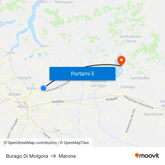 Burago Di Molgora to Marone map