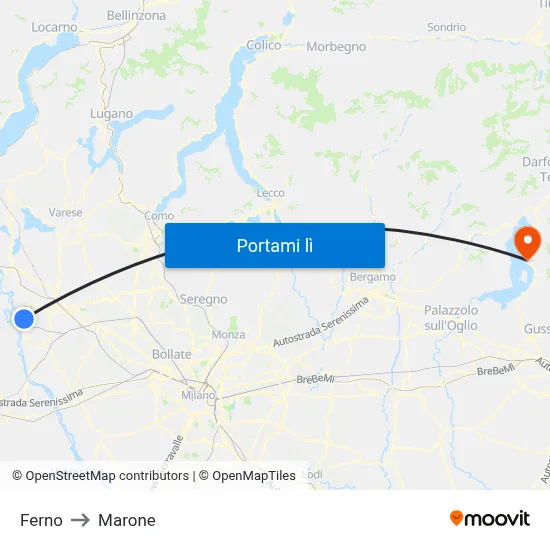 Ferno to Marone map
