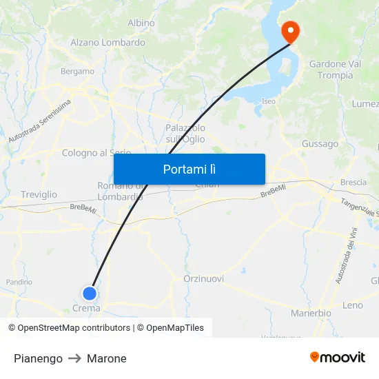 Pianengo to Marone map