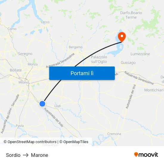 Sordio to Marone map