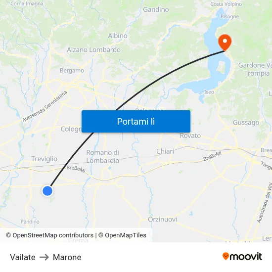 Vailate to Marone map