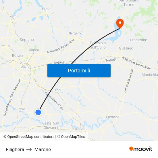 Filighera to Marone map