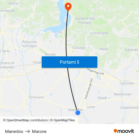 Manerbio to Marone map