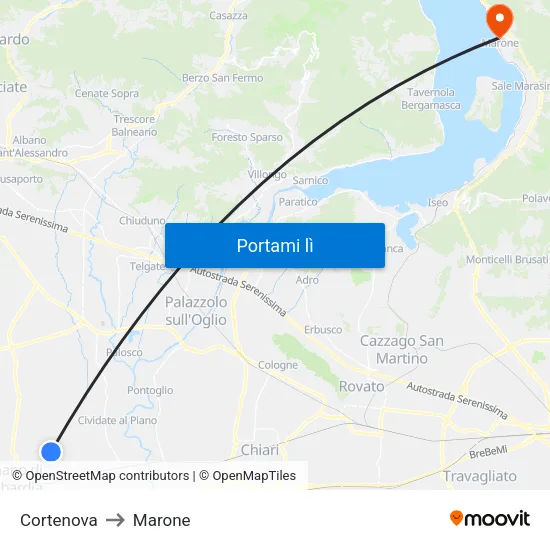Cortenova to Marone map