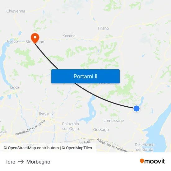 Idro to Morbegno map