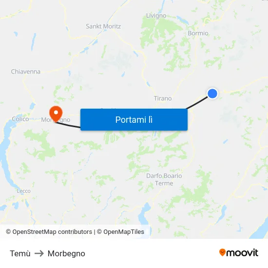 Temù to Morbegno map