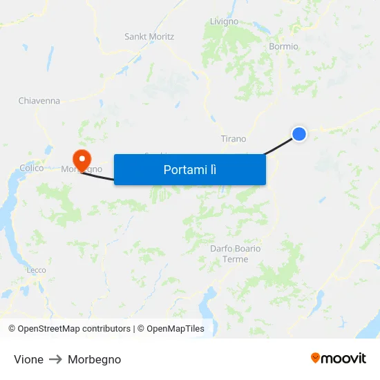 Vione to Morbegno map