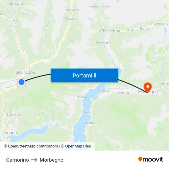 Camorino to Morbegno map