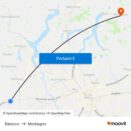 Balocco to Morbegno map