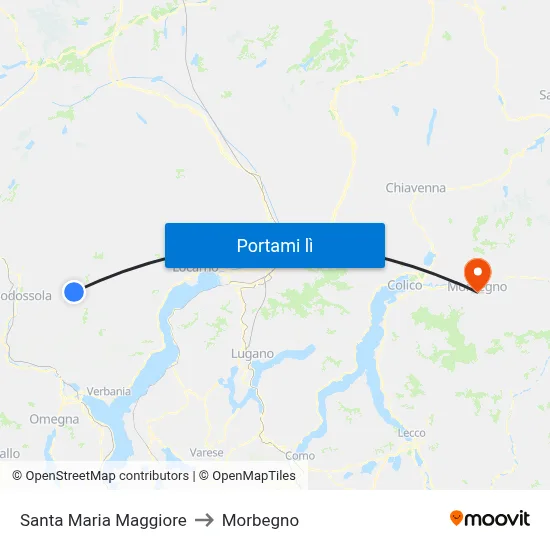 Santa Maria Maggiore to Morbegno map