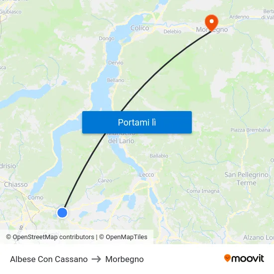 Albese Con Cassano to Morbegno map
