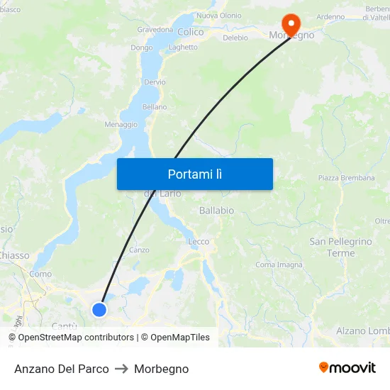 Anzano Del Parco to Morbegno map